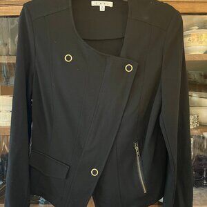 CAbi Knit Ponte Moto Jacket SZ L Large with Antique Gold Hardware
